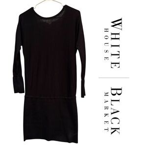 White House Black Market Classic Black Knit Pencil Dress, XS